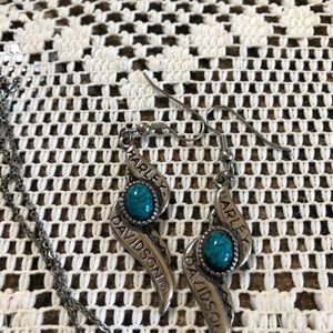 Harley Davidson Turquoise Necklace/ Earrings